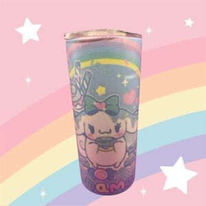 Cinnamoroll 16oz Stainless Steel Tumbler w/ Straw – Cute Pastel Rainbow Design 🌈